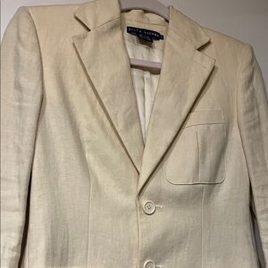 Ralph Lauren Vintage Women’s Lemon yellow Blazer pockets size 2